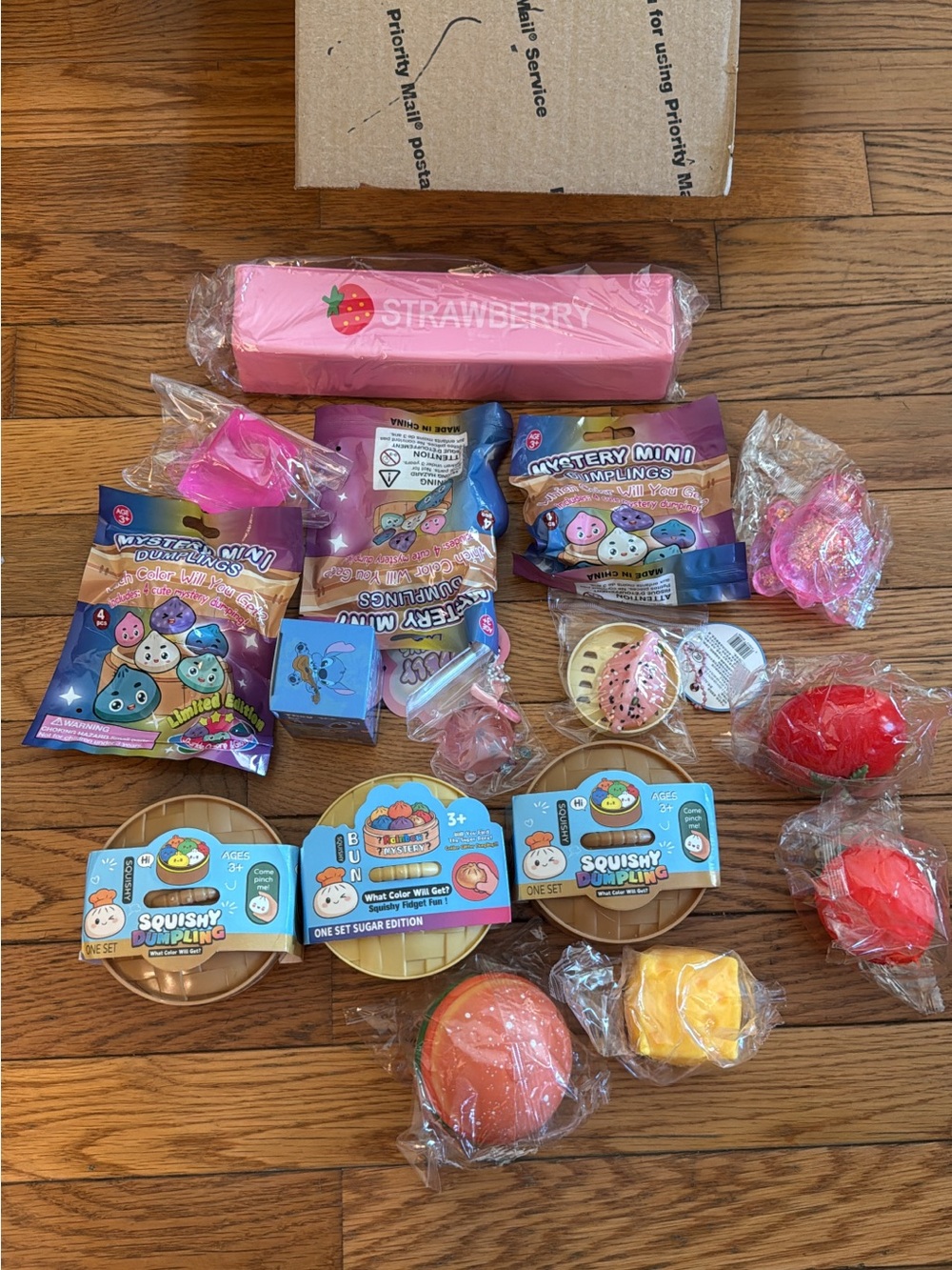 Strawberry Pink Assorted Squishy Party Toy Pack